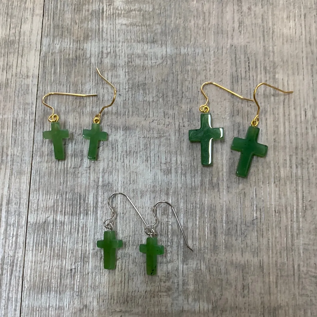 Jade Cross Earrings