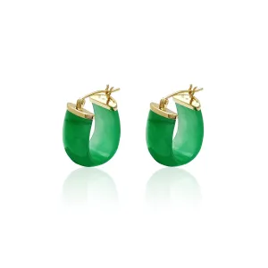 Jade Hammock Hoop Earrings (14K)
