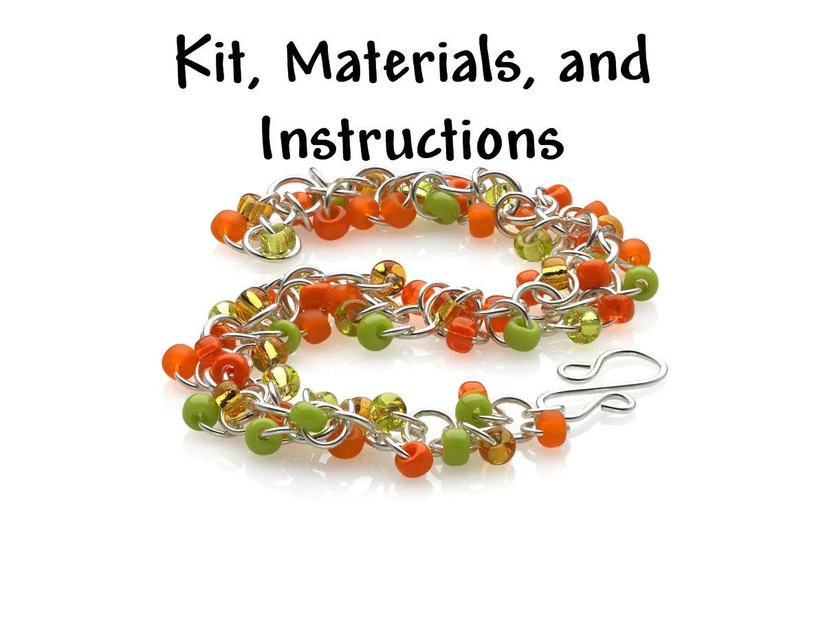 JAMAICAN JOY Shaggy Loops Bracelet Chain Mail Weave Got Maille Kit, includes materials, full color instructions kit0042