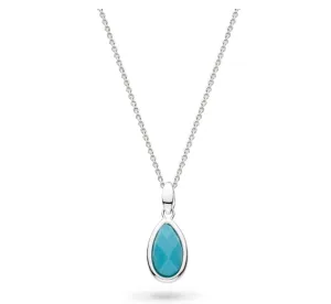 Kit Heath Sterling Silver Rhodium Plated Coast Pear Shaped Turquoise Colored Magnesite Necklace (SI6835)