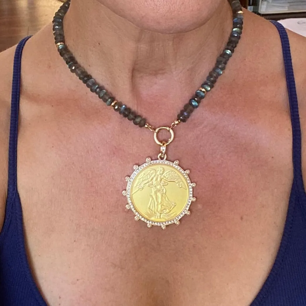 Labradorite Coin Necklace VIctoria