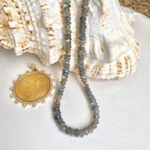Labradorite Coin Necklace VIctoria