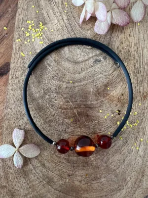 Leather Amber Bracelet SF