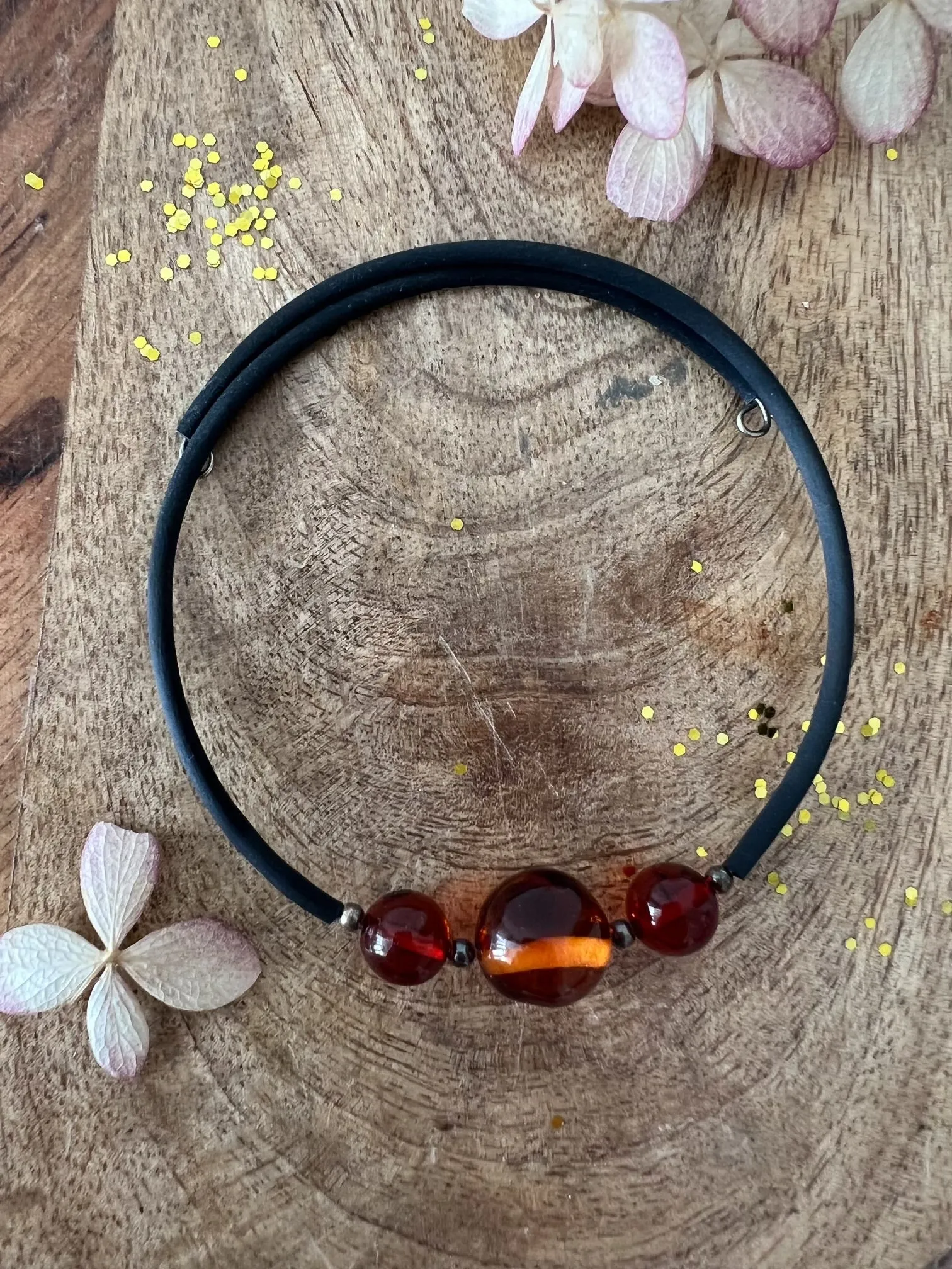 Leather Amber Bracelet SF