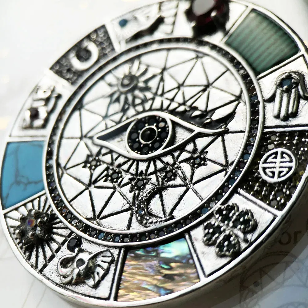 Magical Lucky Symbols Pendant Amulet - Boho Jewelry for Men & Women