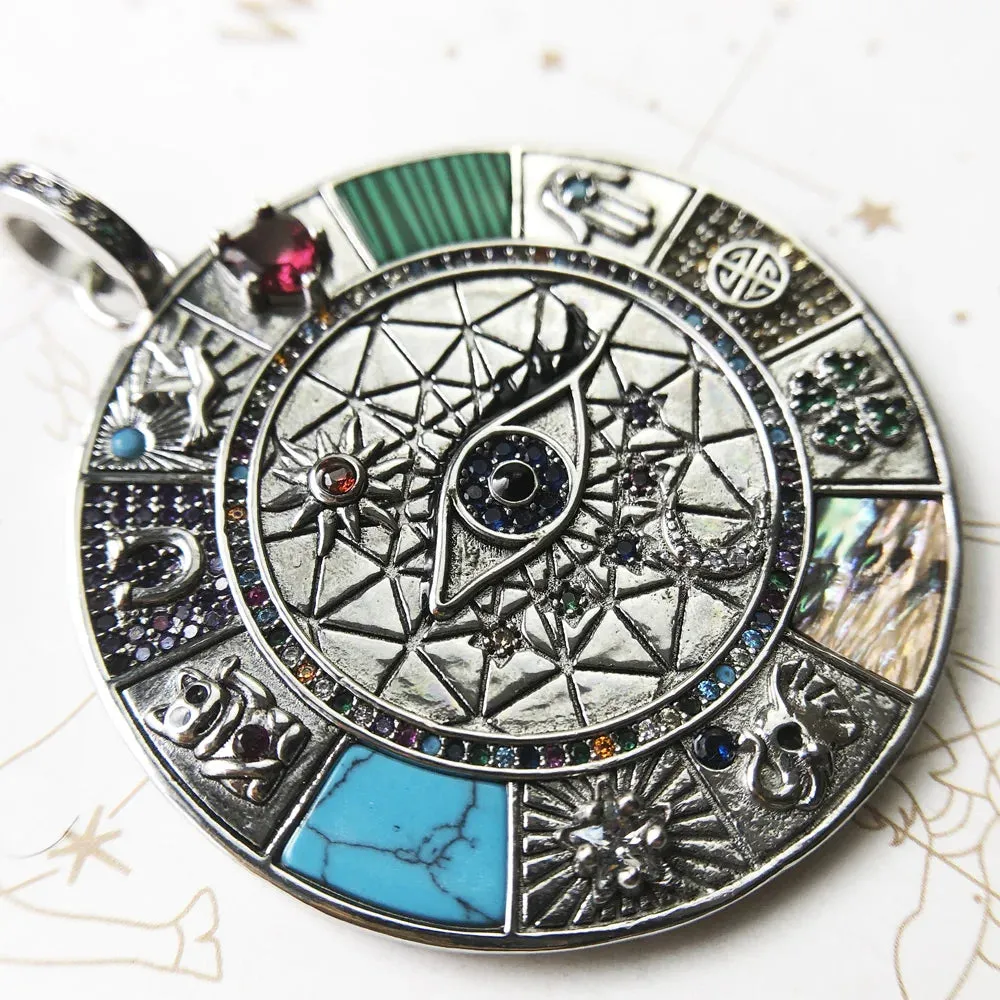 Magical Lucky Symbols Pendant Amulet - Boho Jewelry for Men & Women