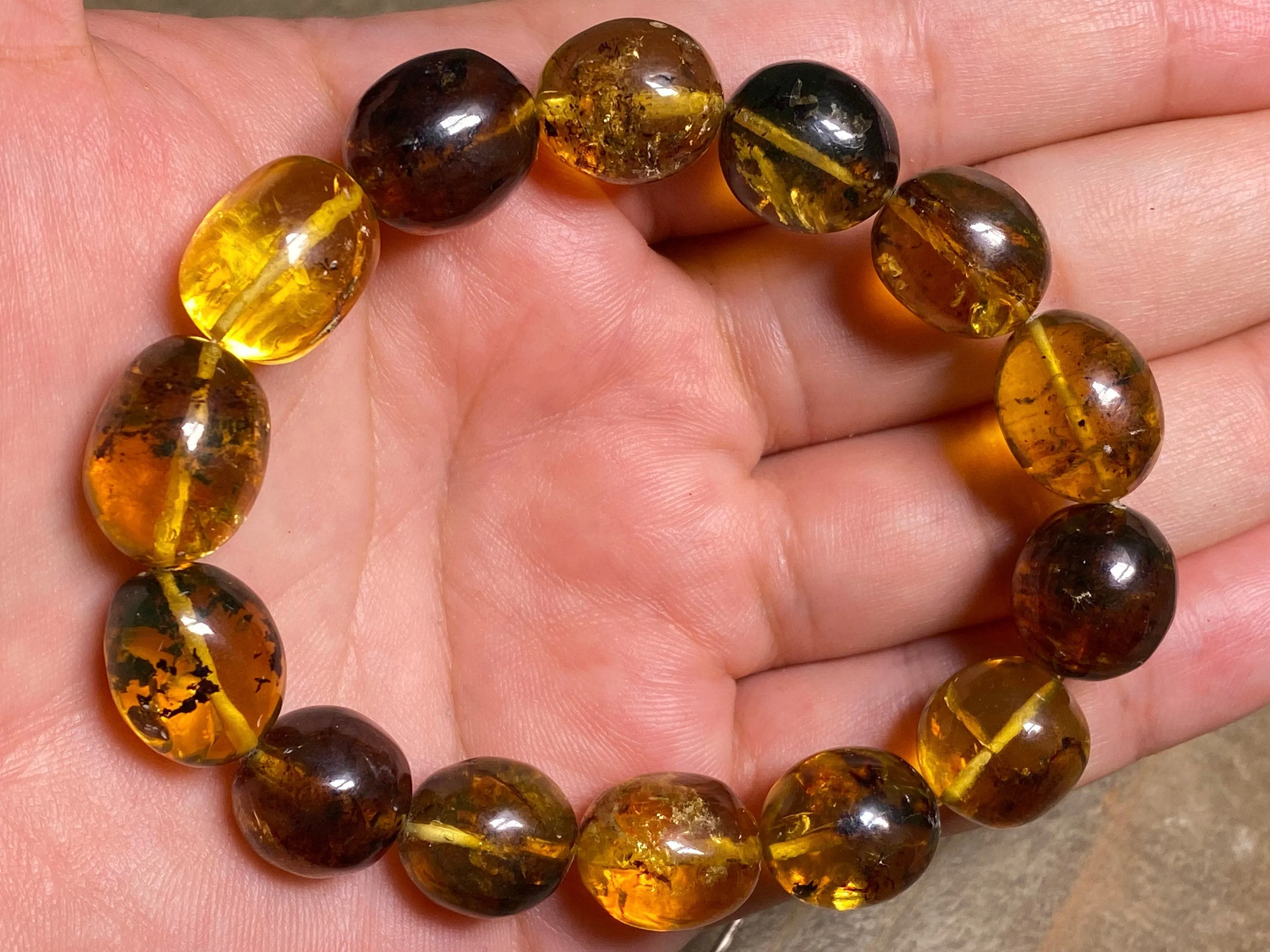 Mexican AMBER Crystal Bracelet - Beaded Bracelet, Handmade Jewelry, Healing Crystals and Stones, 48251