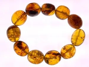 Mexican AMBER Crystal Bracelet - Beaded Bracelet, Handmade Jewelry, Healing Crystals and Stones, 48266