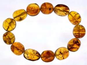 Mexican AMBER Crystal Bracelet - Beaded Bracelet, Handmade Jewelry, Healing Crystals and Stones, 48273