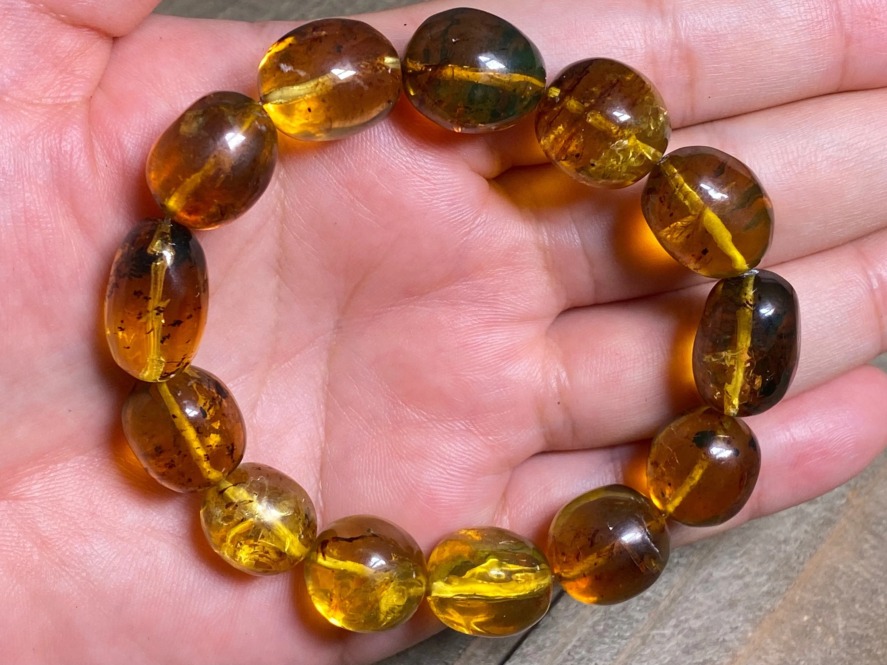 Mexican AMBER Crystal Bracelet - Beaded Bracelet, Handmade Jewelry, Healing Crystals and Stones, 48273