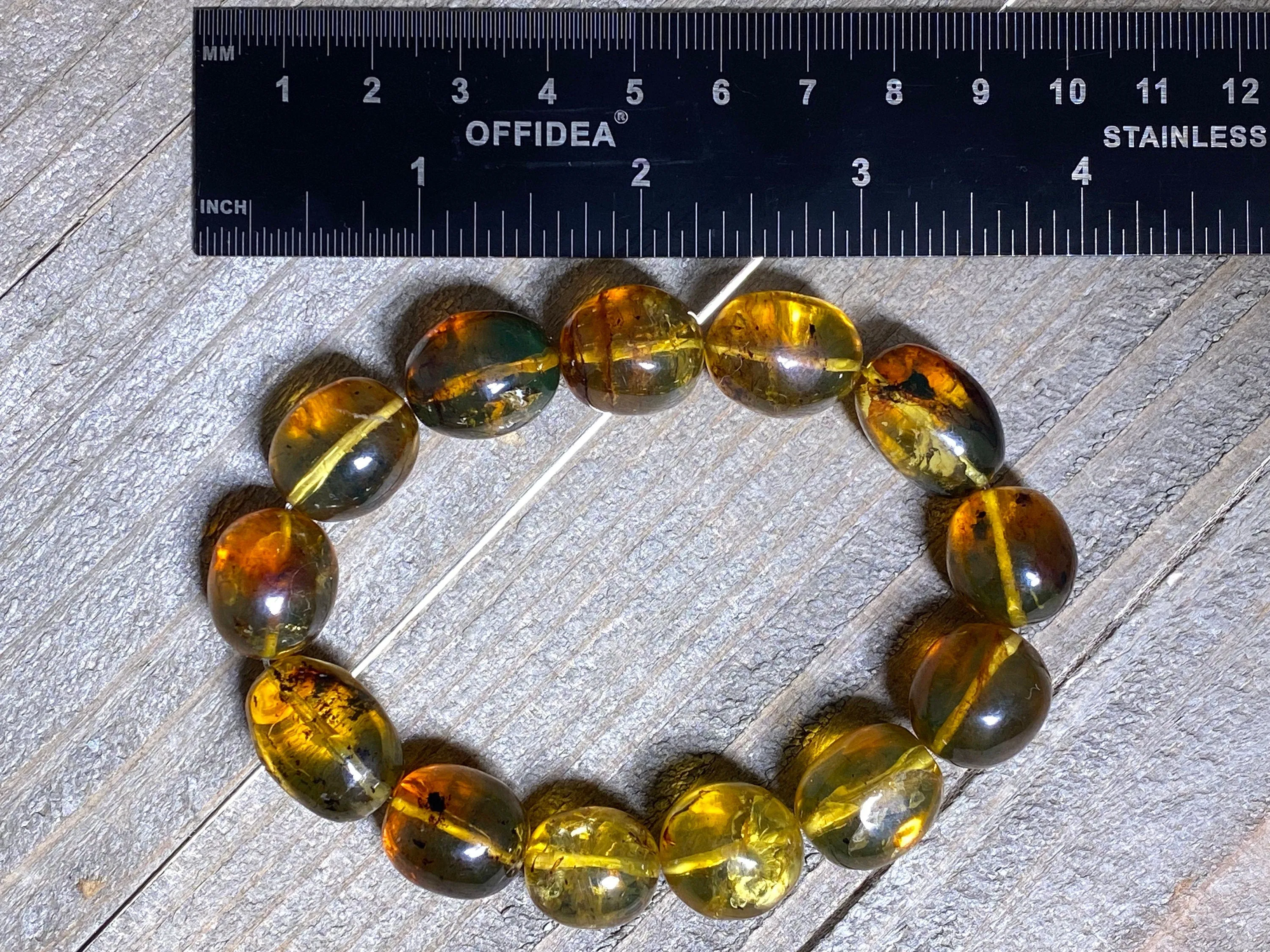 Mexican AMBER Crystal Bracelet - Beaded Bracelet, Handmade Jewelry, Healing Crystals and Stones, 48273