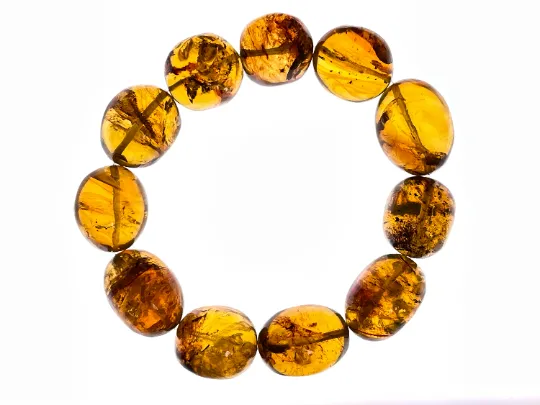 Mexican AMBER Crystal Bracelet - Beaded Bracelet, Handmade Jewelry, Healing Crystals and Stones, 48444