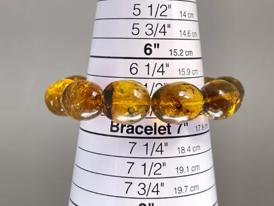 Mexican AMBER Crystal Bracelet - Beaded Bracelet, Handmade Jewelry, Healing Crystals and Stones, 48444