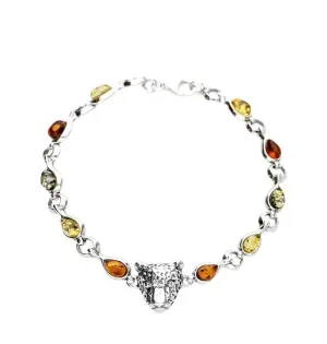 MILENA Tiger Baltic Amber Silver Bracelet