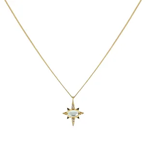 MINI IMAGINE PENDANT NECKLACE - WHITE TOPAZ, CUBIC ZIRCONIA & GOLD