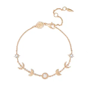 Moonstone Gold Bracelet - Moon Phases