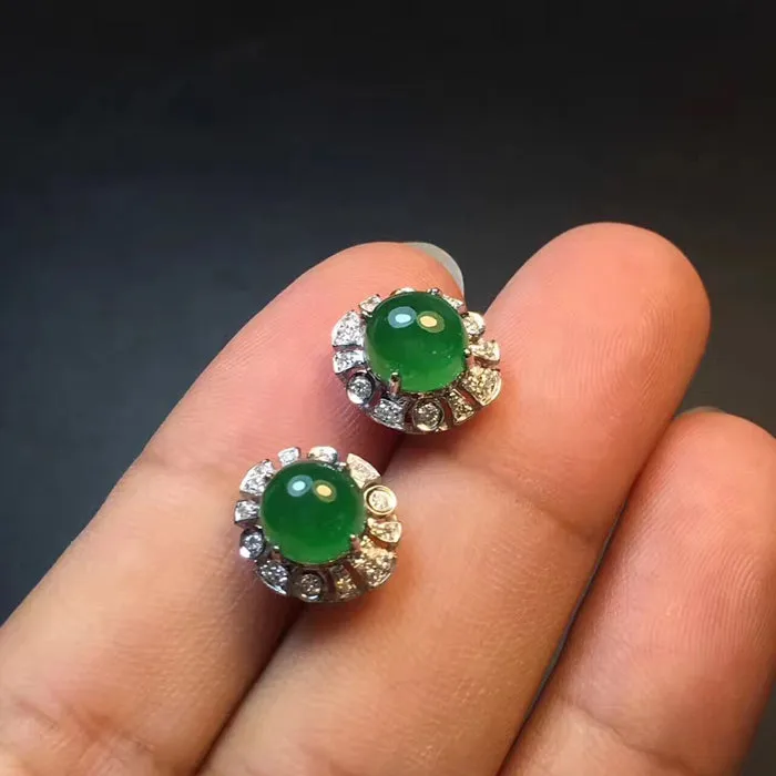 Natural Jade Earrings Jadeite Earrings NEG10