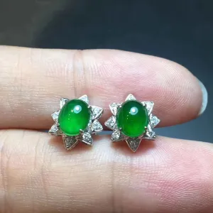 Natural Jade Earrings Jadeite Earrings NEG35
