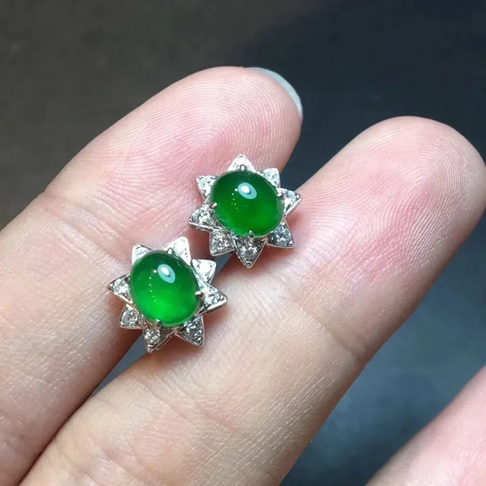 Natural Jade Earrings Jadeite Earrings NEG35
