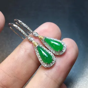 Natural Jade Earrings Jadeite Earrings NEG55