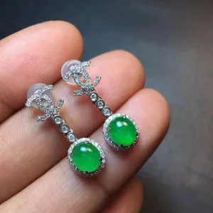 Natural Jade Earrings Jadeite Earrings NEG6