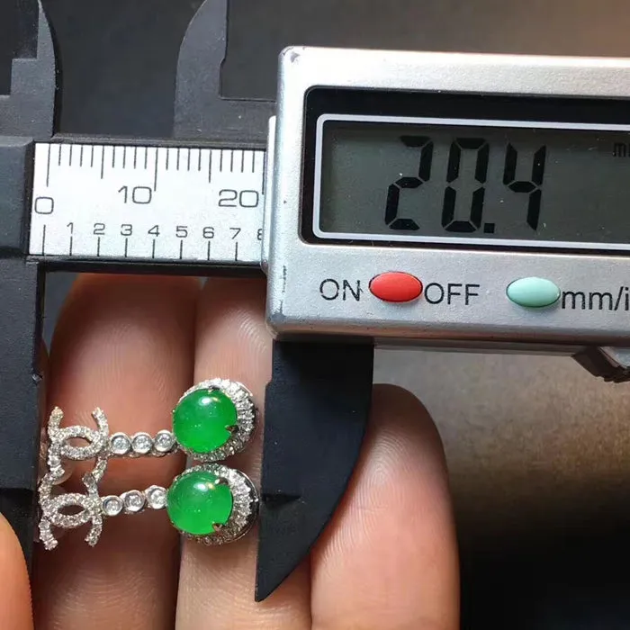 Natural Jade Earrings Jadeite Earrings NEG6