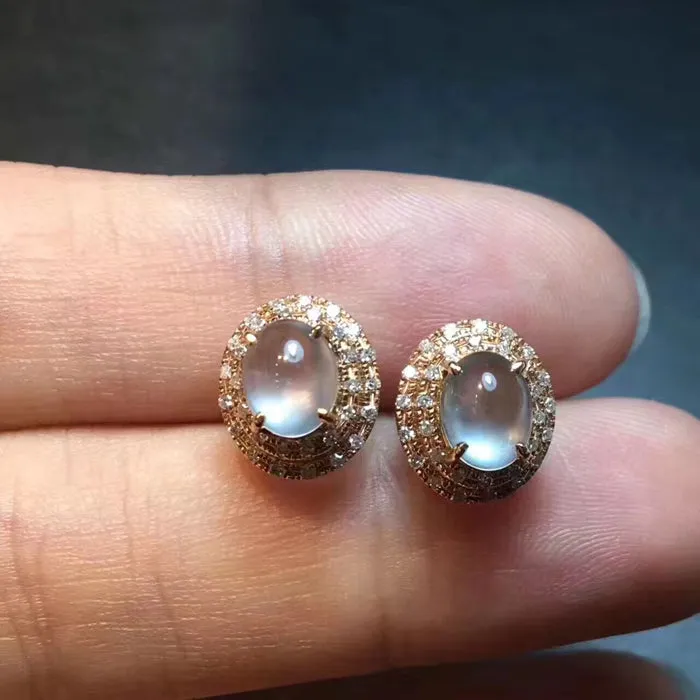 Natural Jade Earrings Jadeite Earrings NEG75