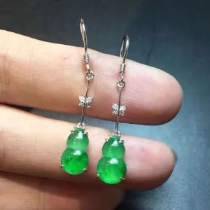 Natural Jade Earrings Jadeite Earrings NEG83