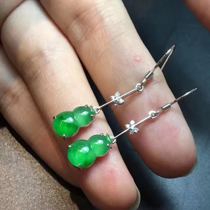 Natural Jade Earrings Jadeite Earrings NEG83