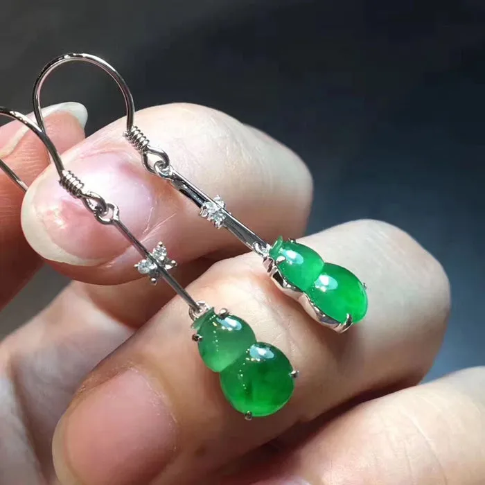 Natural Jade Earrings Jadeite Earrings NEG83