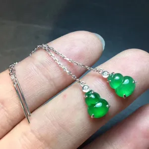 Natural Jade Earrings Jadeite Earrings NEG88