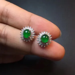 Natural Jade Earrings Jadeite Earrings NEG8