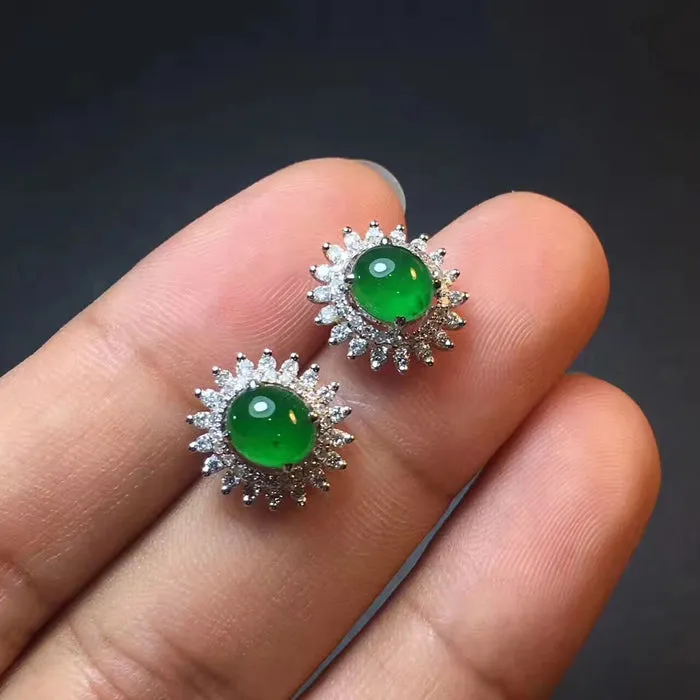 Natural Jade Earrings Jadeite Earrings NEG8