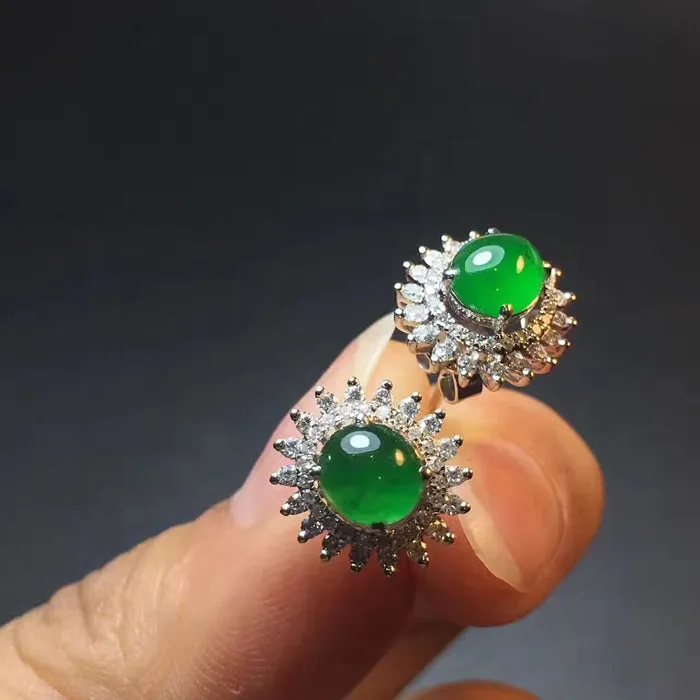 Natural Jade Earrings Jadeite Earrings NEG8