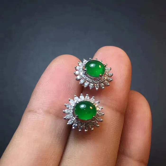 Natural Jade Earrings Jadeite Earrings NEG8