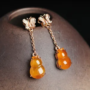 Natural Jade Earrings Jadeite Gold Earrings EG28
