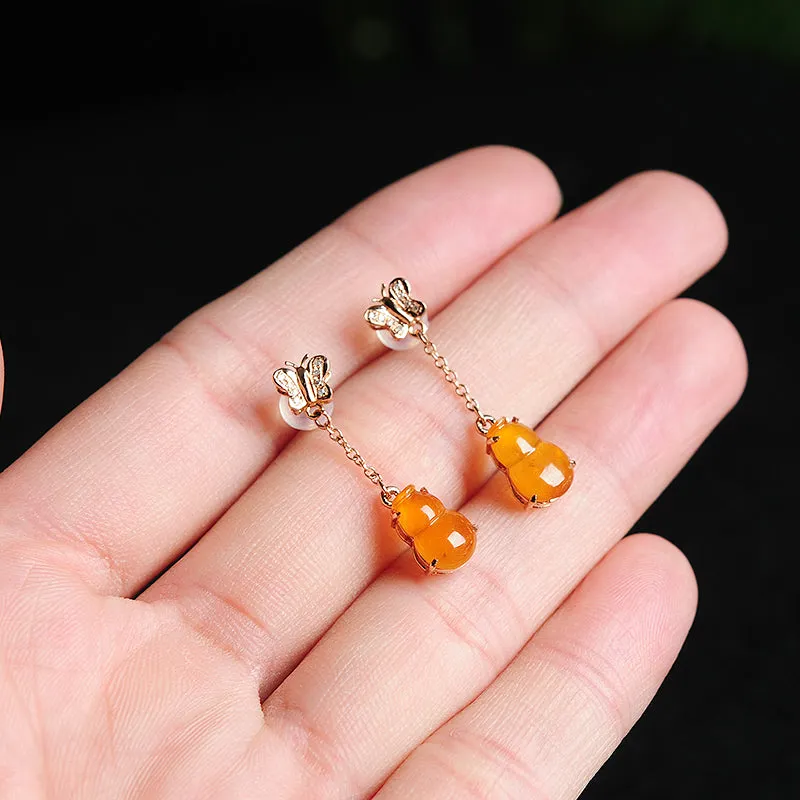Natural Jade Earrings Jadeite Gold Earrings EG28