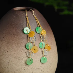 Natural Jade Earrings Jadeite Gold Earrings EG60