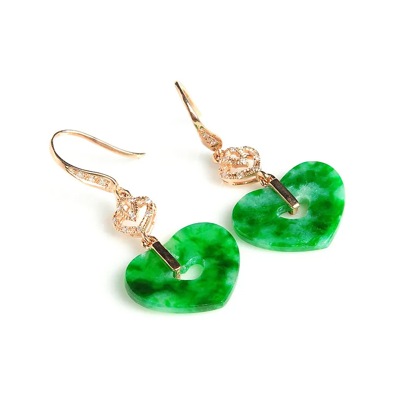 Natural Jade Earrings Jadeite Gold Earrings EG9