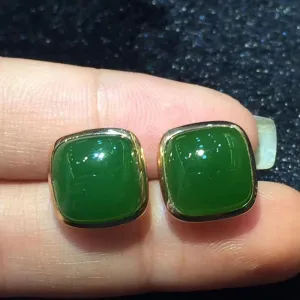Natural Jade Earrings Nephrite Earrings NEG104