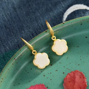 Natural Jade Earrings Nephrite Silver Earrings ZNE182