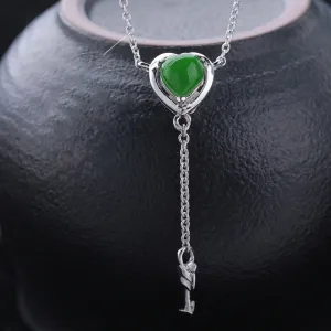 Natural Jade Pendant Nephrite Silver Pendant ZPT174