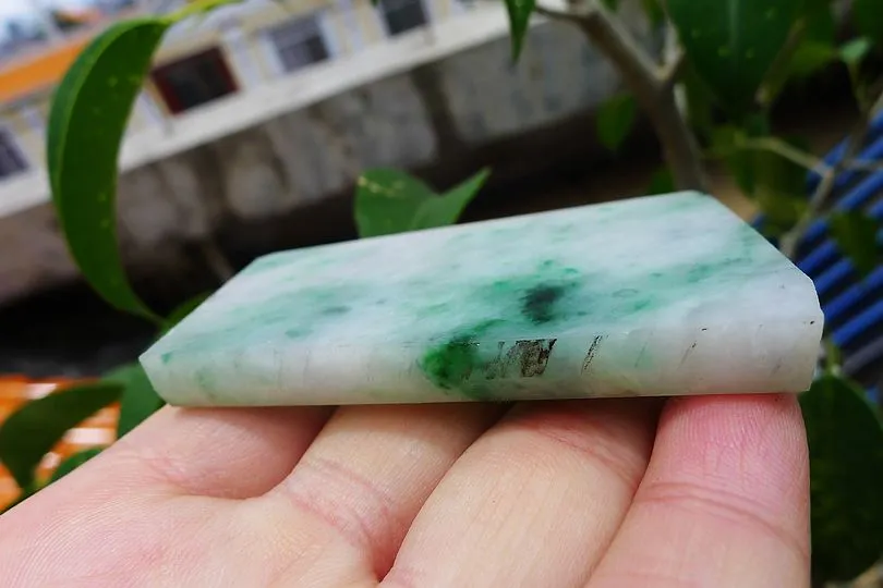Natural Jade Rough Jadeite Raw (55g,6.5X3.9X0.75cm)