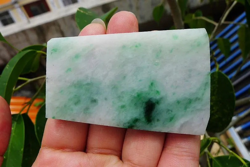 Natural Jade Rough Jadeite Raw (55g,6.5X3.9X0.75cm)