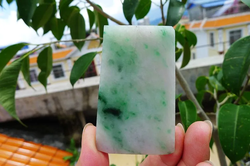 Natural Jade Rough Jadeite Raw (55g,6.5X3.9X0.75cm)