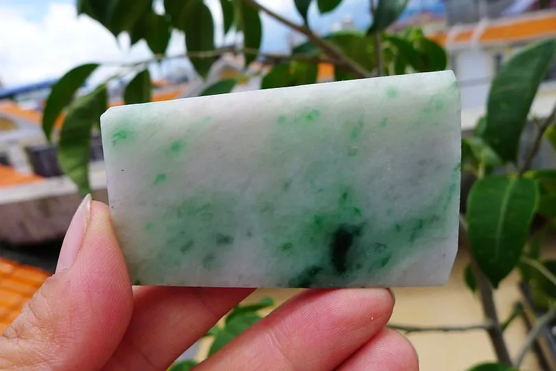 Natural Jade Rough Jadeite Raw (55g,6.5X3.9X0.75cm)
