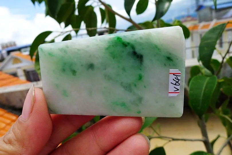 Natural Jade Rough Jadeite Raw (55g,6.5X3.9X0.75cm)