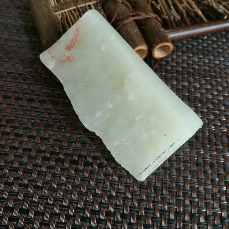 Natural Kunlun Jade Rough Nephrite Raw (180g,10X5X2.5cm)
