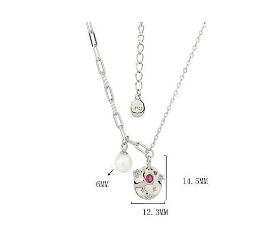 Necklace Pendant Blank Setting 12x14mm Sterling Silver White Gold Fine 925 For One Pearl Prong DIY Jewelry Finding Wholesale 1pc