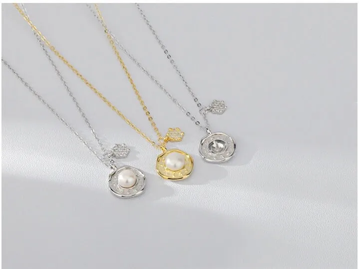 Necklace Pendant Blank Setting 14x17mm Sterling Silver White Gold Fine 925 For One Pearl Prong DIY Jewelry Finding Wholesale 1pc
